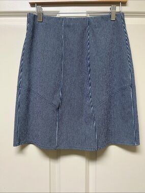 Nic-Zoe Classic Navy Pinstripe A-Line Skirt - Women